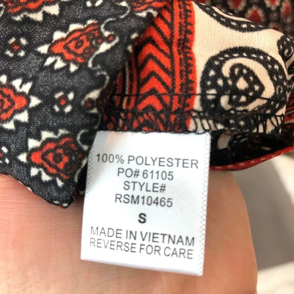 Juniper Ln | Red & Black Pattern Kimono - Picture 6 of 6